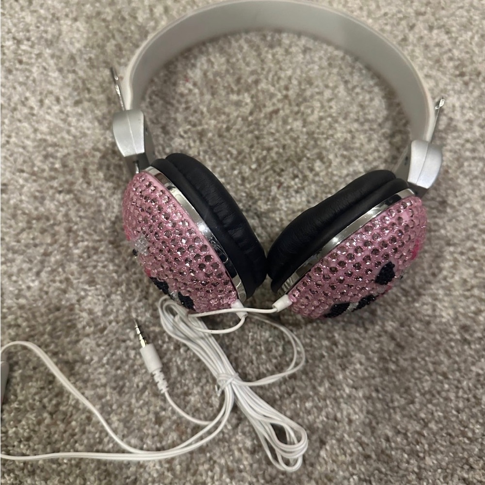 RARE Rhinestone Bling Hello Kitty Headphones